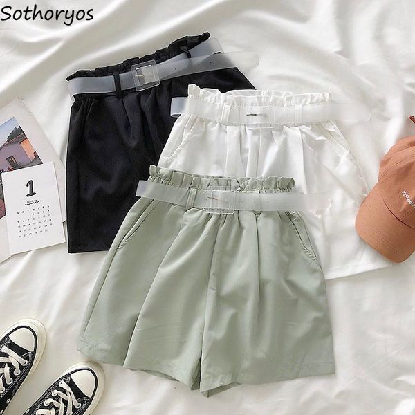 women's shorts women summer sashes pleated solid korean style elegant students leisure all-match loose slim wide-leg trendy womens chic, White;black
women's shorts women summer sashes pleated solid korean style elegant students leisure all-match loose slim wide-leg trendy womens chic, White;black