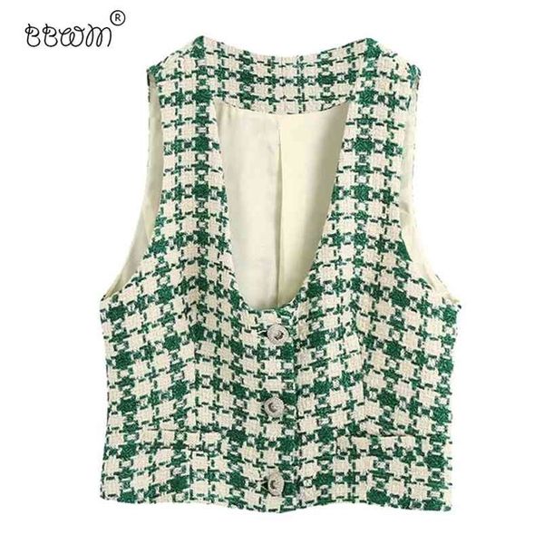 bbwm women fashion button-up tweed cropped vests coat vintage chic v neck long sleeve outerwear 210909, Black;white
bbwm women fashion button-up tweed cropped vests coat vintage chic v neck long sleeve outerwear 210909, Black;white