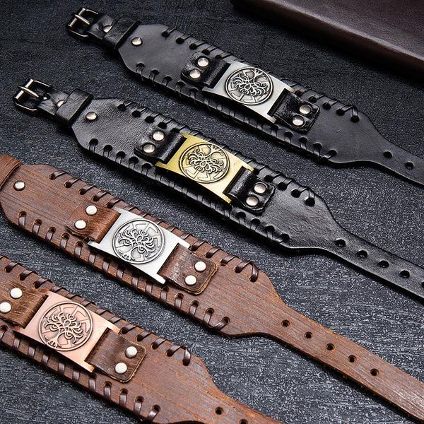 charm bracelets trendy tree of life viking bracelet men's fashion leather woven accessories party hip hop punk jewelry, Golden;silver
charm bracelets trendy tree of life viking bracelet men's fashion leather woven accessories party hip hop punk jewelry, Golden;silver