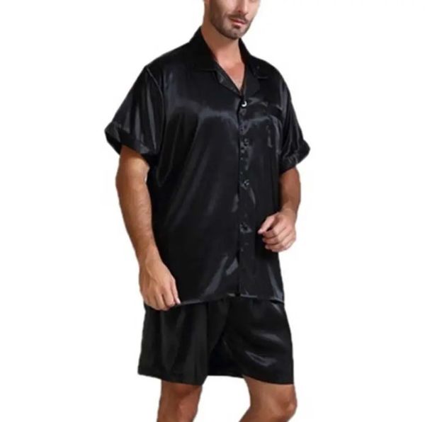 sleepwear fashion pajamas 2021 summer men's solid color home wear suit two, Black;brown
sleepwear fashion pajamas 2021 summer men's solid color home wear suit two, Black;brown