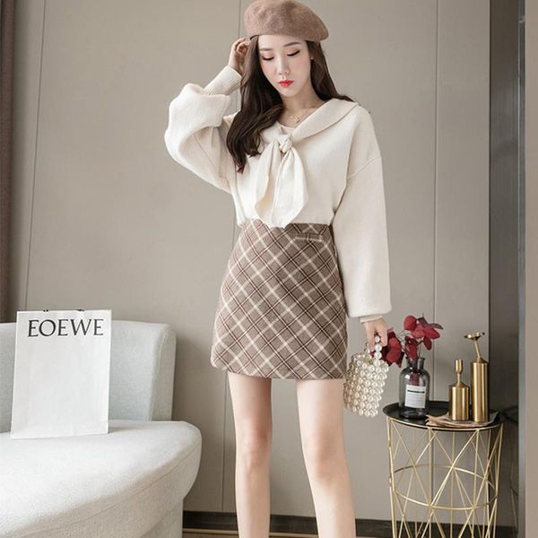 autumn winter sweet high waist a-line mini skirt vintage casual women plaid korean woolen female with shorts skirts, Black
autumn winter sweet high waist a-line mini skirt vintage casual women plaid korean woolen female with shorts skirts, Black