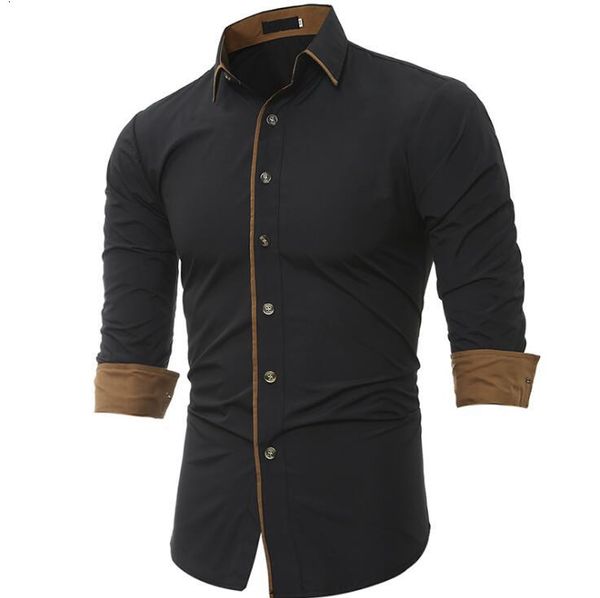 casual men shirts europe size arrivals slim fit male solid long sleeve men's shirt, White;black
casual men shirts europe size arrivals slim fit male solid long sleeve men's shirt, White;black