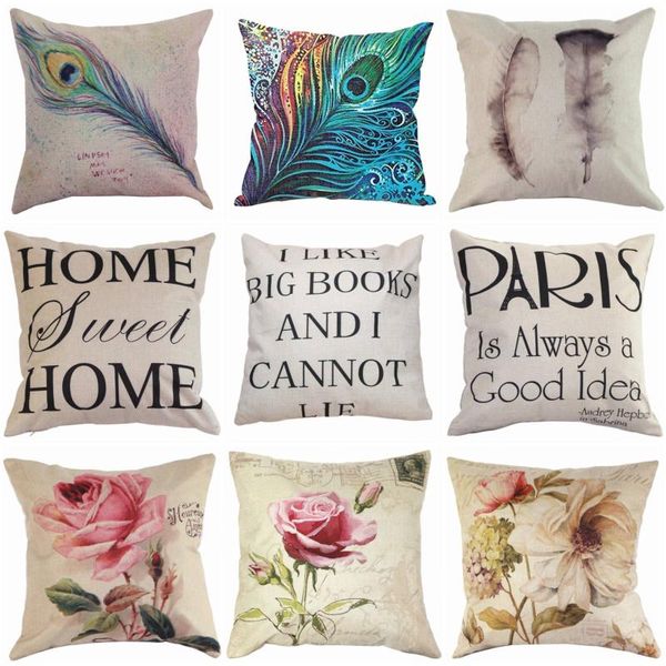 vintage feather flower throw pillowcase 45*45 cm cotton linen letter printed pillow covers office home sofa chiar decor cushion/decorative
vintage feather flower throw pillowcase 45*45 cm cotton linen letter printed pillow covers office home sofa chiar decor cushion/decorative