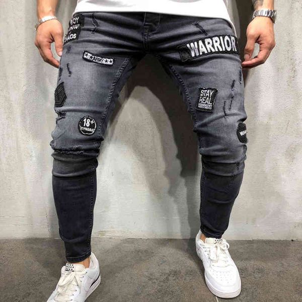 men's jeans 2021 men's fashionable embroidered hip-hop denim pants of thin clothing, Blue
men's jeans 2021 men's fashionable embroidered hip-hop denim pants of thin clothing, Blue