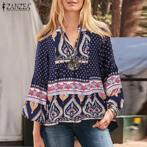 women's blouses & shirts zanzea casual floral chemise 2021 autumn bohemian print blouse women long sleeve holiday shirt oversized v nec, White
women's blouses & shirts zanzea casual floral chemise 2021 autumn bohemian print blouse women long sleeve holiday shirt oversized v nec, White