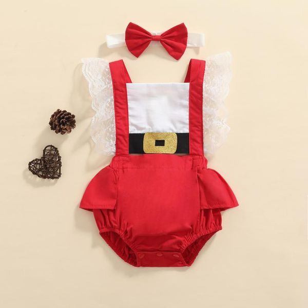 jumpsuits baby girls variegated color christmas romper square collar with bow knot headdress red lace hem backless overalls for summer, Blue
jumpsuits baby girls variegated color christmas romper square collar with bow knot headdress red lace hem backless overalls for summer, Blue