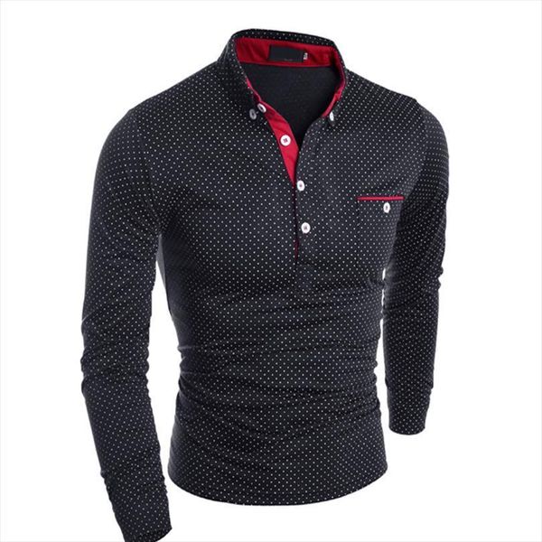 fashion spring autumn long sleeve men polo british dot printed causal breathable half cardigan front pocket shirts, White;black
fashion spring autumn long sleeve men polo british dot printed causal breathable half cardigan front pocket shirts, White;black