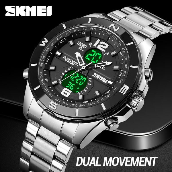 luxury eelctronic watch men fashion dress business clock watches brand skmei wristwartch man 3 time countdown hours for gift wristwatche, Slivery;brown
luxury eelctronic watch men fashion dress business clock watches brand skmei wristwartch man 3 time countdown hours for gift wristwatche, Slivery;brown
