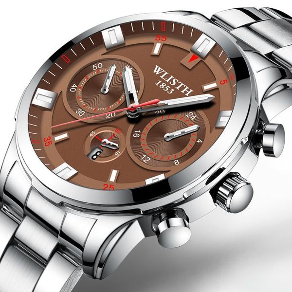 wristwatches 2021 fashion wlisth brand business clock men's quartz watch imitates three needles waterproof student leather & steel casu, Slivery;brown
wristwatches 2021 fashion wlisth brand business clock men's quartz watch imitates three needles waterproof student leather & steel casu, Slivery;brown