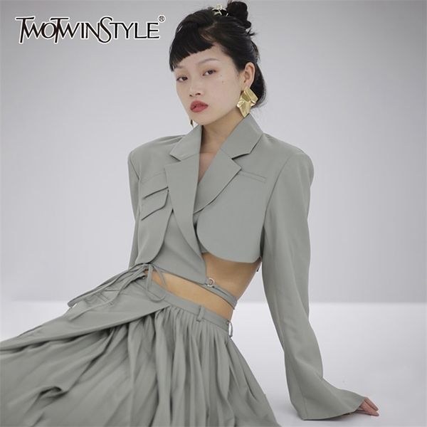 asymmetrical blazer women notched long sleeve slim waistless short irregular female clothing fashion 210524, White;black
asymmetrical blazer women notched long sleeve slim waistless short irregular female clothing fashion 210524, White;black