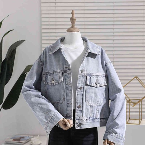 women's fur & faux vintage jeans jacket women spring autumn single-breasted short denim coat female plus size loose student cloth, Black
women's fur & faux vintage jeans jacket women spring autumn single-breasted short denim coat female plus size loose student cloth, Black