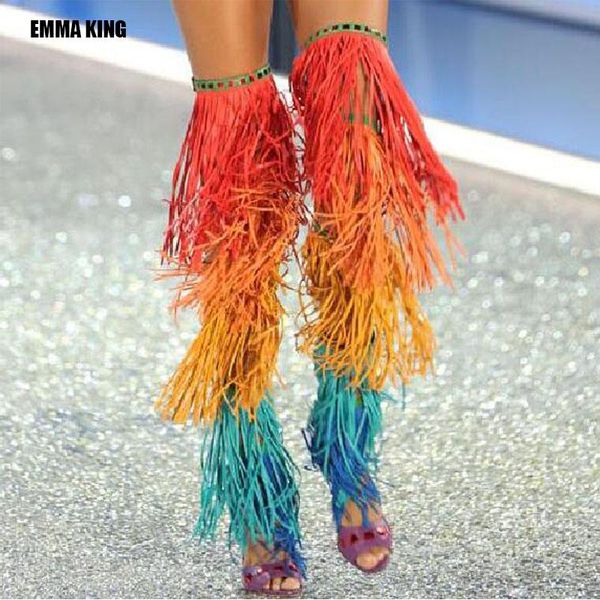 boots 2021 women over the knee colorful tassel sandals gold hollow out high heels lady nightclub big size 44 fashion, Black
boots 2021 women over the knee colorful tassel sandals gold hollow out high heels lady nightclub big size 44 fashion, Black