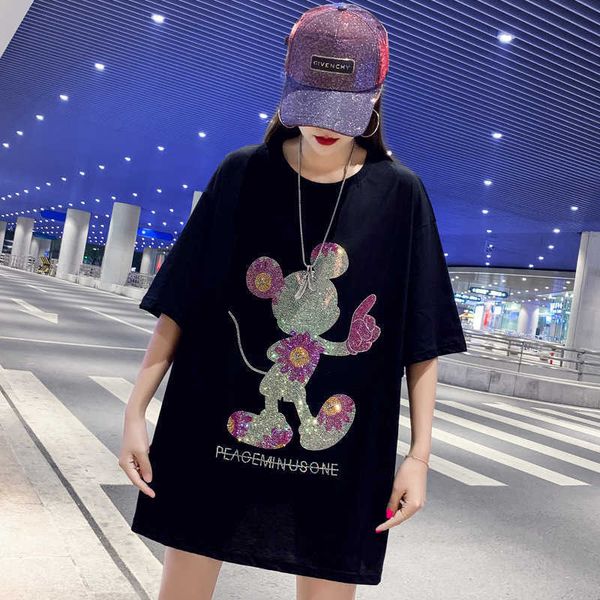 w0689 small daisy new loose heavy industry drill european cartoon short sleeve t-shirt, White;black
w0689 small daisy new loose heavy industry drill european cartoon short sleeve t-shirt, White;black