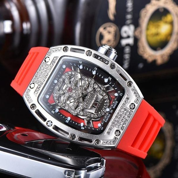 wristwatches luxury sports watch male ghost head inlaid diamond chronograph multi-function silicone strap richard man wristwatch, Slivery;brown
wristwatches luxury sports watch male ghost head inlaid diamond chronograph multi-function silicone strap richard man wristwatch, Slivery;brown