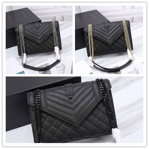 classic chain crossbody bag ladies shoulder purse small grain embossed quilted leather 487206 24-17.5-6 caviar
