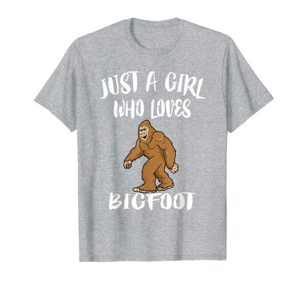 just a girl who loves bigfoot sasquatch t-shirt, White;black
