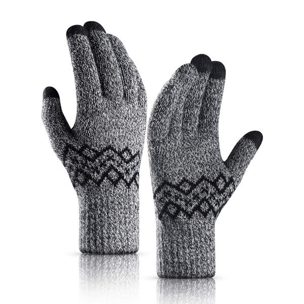 winter gloves women men - thick -20°f knit touch screen running gloves, Black
winter gloves women men - thick -20°f knit touch screen running gloves, Black