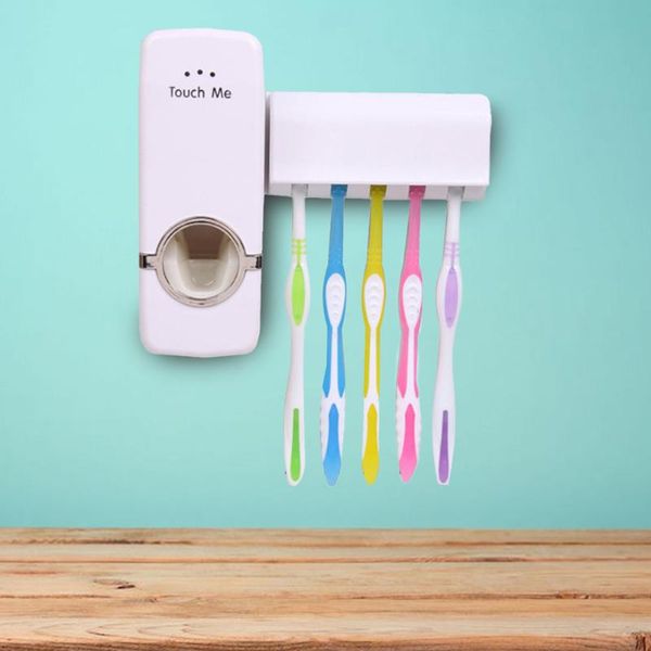 bath accessory set home improvement automatic toothpaste dispenser with five-slot toothbrush holder wall mount stand
bath accessory set home improvement automatic toothpaste dispenser with five-slot toothbrush holder wall mount stand