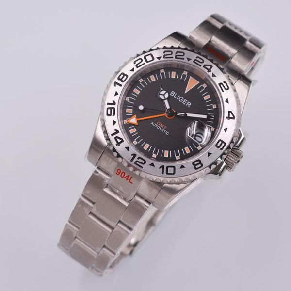 wristwatches 40mm black dial sapphire automatic watch gmt function date cyclops oyster bracelet insert sliding lock diy custom, Slivery;brown
wristwatches 40mm black dial sapphire automatic watch gmt function date cyclops oyster bracelet insert sliding lock diy custom, Slivery;brown