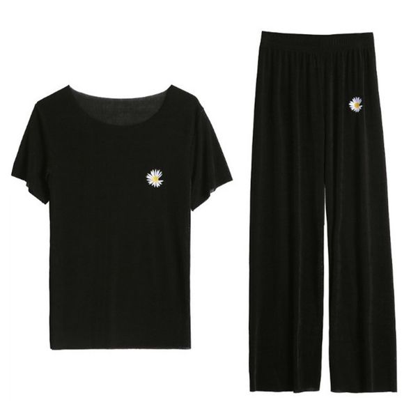 women's sleepwear ice silk summer pajamas set short sleeve long pant two piece home clothes casual pijamas women slim korean pyjam, Black;red
women's sleepwear ice silk summer pajamas set short sleeve long pant two piece home clothes casual pijamas women slim korean pyjam, Black;red