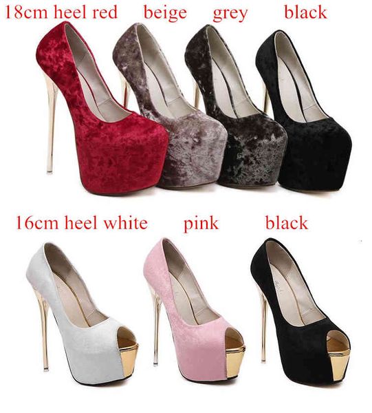 elegant women peep toe platform ultra high heels red pink veet wedding shoes 16cm 18 cm size 34 to 40, Black
elegant women peep toe platform ultra high heels red pink veet wedding shoes 16cm 18 cm size 34 to 40, Black