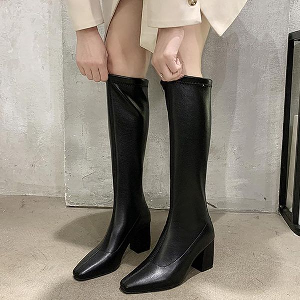 boots women's pu square toe knee-high solid zip platform female spring & autumn shoes fashion mature concise ladies footwear, Black
boots women's pu square toe knee-high solid zip platform female spring & autumn shoes fashion mature concise ladies footwear, Black