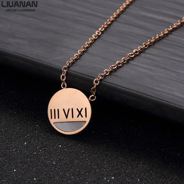 pendant necklaces women's fashion roman numeral necklace shell stainless steel jewelry rose gold round collar choker, Silver
pendant necklaces women's fashion roman numeral necklace shell stainless steel jewelry rose gold round collar choker, Silver