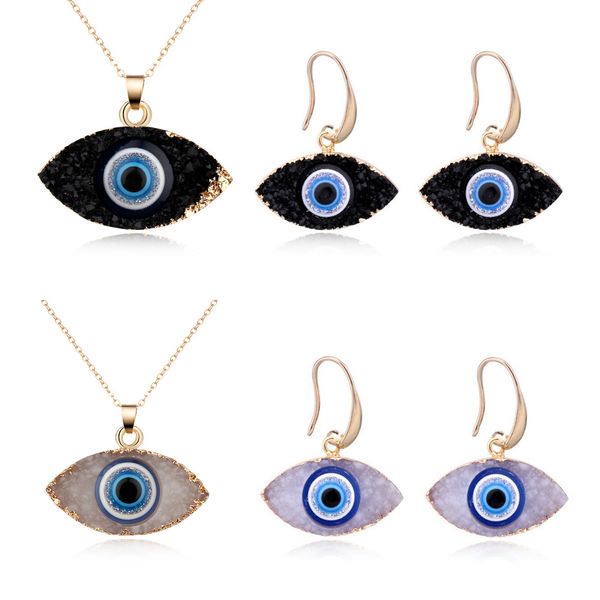 blue inspired jewelry evil eye druzy drusy pendant necklace earrings resin quartz crystal fashion for women, Silver
blue inspired jewelry evil eye druzy drusy pendant necklace earrings resin quartz crystal fashion for women, Silver