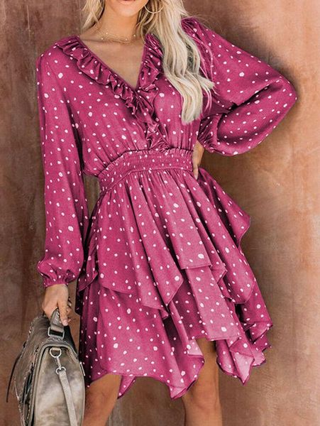 women's holiday boho long sleeve dresses ladies summer beach polka dots mini dress casual, Black;gray
women's holiday boho long sleeve dresses ladies summer beach polka dots mini dress casual, Black;gray