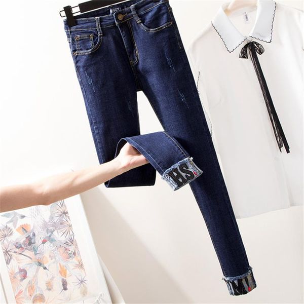 women's jeans plus size ripped for women cuffs mid waist elastic denim pencil pants ankle length slim femme trousers boyfriend 4xl, Blue
women's jeans plus size ripped for women cuffs mid waist elastic denim pencil pants ankle length slim femme trousers boyfriend 4xl, Blue