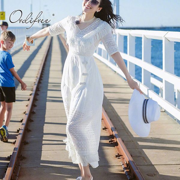summer chinese style women long party white lace tassel maxi beach dress 210415, Black;gray
summer chinese style women long party white lace tassel maxi beach dress 210415, Black;gray