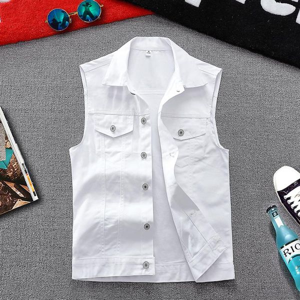 men's vests summer sleeveless casual solid denim vest black white red waistcoat thin outwear h14
men's vests summer sleeveless casual solid denim vest black white red waistcoat thin outwear h14