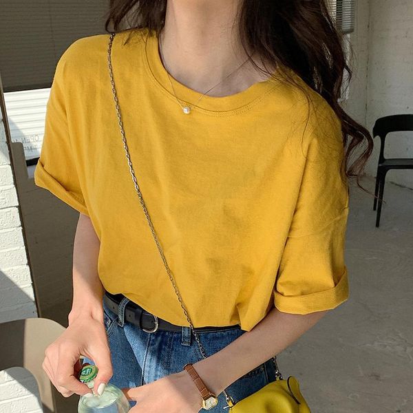 women's t-shirt t-shirts summer tee clothes loose solid mujer t shirt o-neck short sleeves shirts harajuku female, White
women's t-shirt t-shirts summer tee clothes loose solid mujer t shirt o-neck short sleeves shirts harajuku female, White