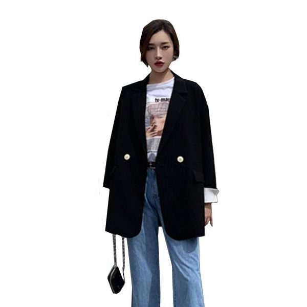 women fitting suit fashion office wear loose handsome blazers coat vintage long sleeve pockets female outerwear chic women's suits &, White;black
women fitting suit fashion office wear loose handsome blazers coat vintage long sleeve pockets female outerwear chic women's suits &, White;black