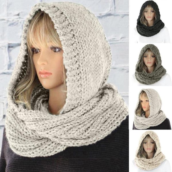 autumn winter women outdoor thick warm keeping solid color knitted hooded scarf soft beanies female hats scarves, Blue;gray
autumn winter women outdoor thick warm keeping solid color knitted hooded scarf soft beanies female hats scarves, Blue;gray