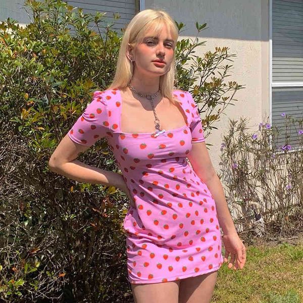 paris girl spring summer women print square neck short sleeve pink strawberry mini dress 210524, Black;gray
paris girl spring summer women print square neck short sleeve pink strawberry mini dress 210524, Black;gray