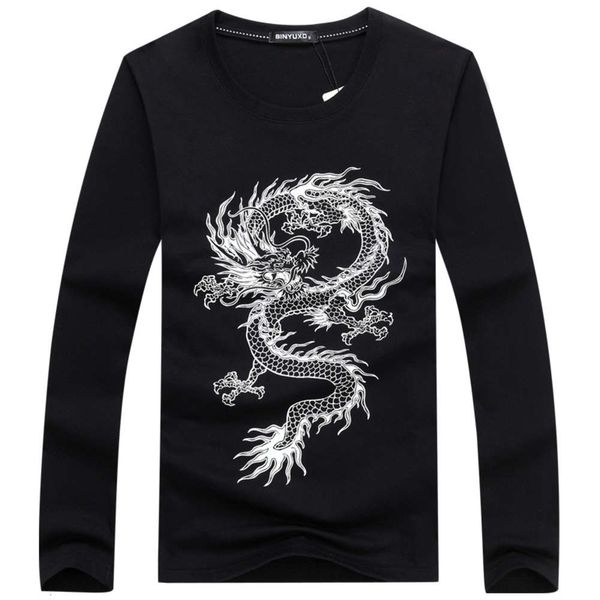 spring and autumn men's long sleeve t-shirt round neck large size dragon, White;black
spring and autumn men's long sleeve t-shirt round neck large size dragon, White;black