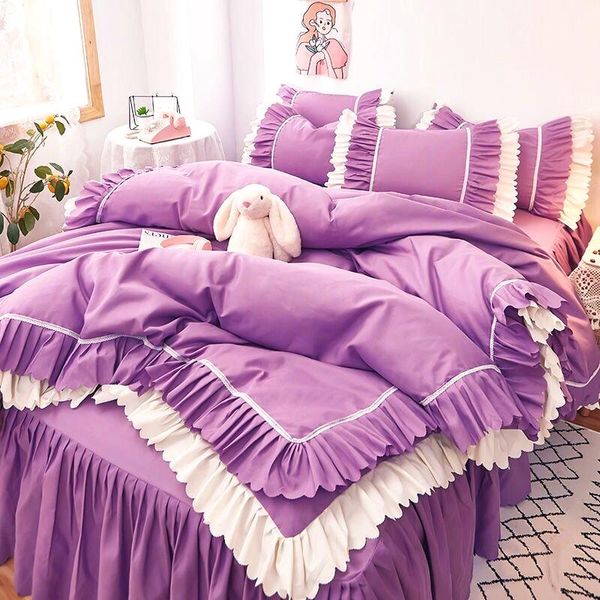bedding sets purple lace princess room bed 4pcs luxury size sheets children quilt soft comforter cotton for girl
bedding sets purple lace princess room bed 4pcs luxury size sheets children quilt soft comforter cotton for girl