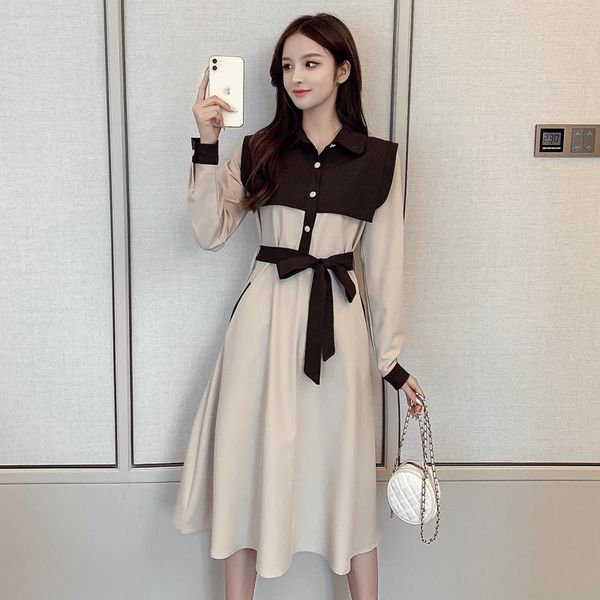 casual dresses women one piece korea dress autumn 2021 office lady long sleeve patchwork solid single breasted panelled high waist, Black;gray
casual dresses women one piece korea dress autumn 2021 office lady long sleeve patchwork solid single breasted panelled high waist, Black;gray