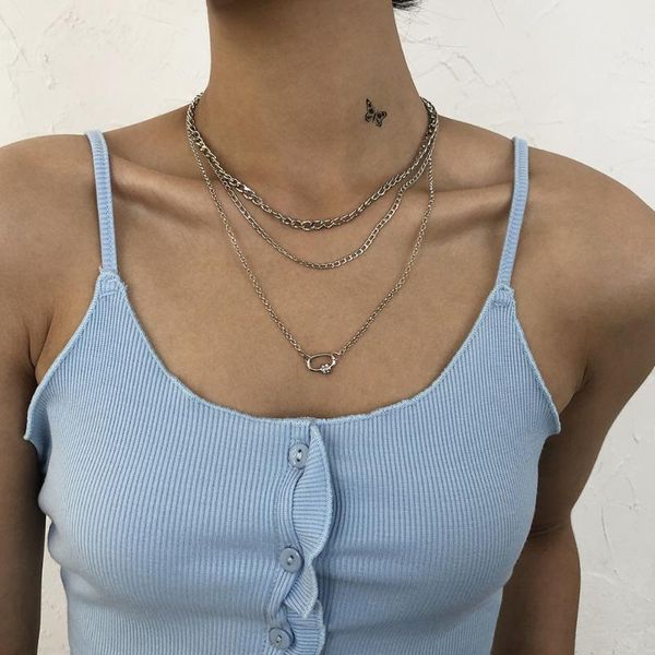 chains wg retro simple multilayer clavicle chain necklace fashion personality temperament geometric jewelry, Silver
chains wg retro simple multilayer clavicle chain necklace fashion personality temperament geometric jewelry, Silver