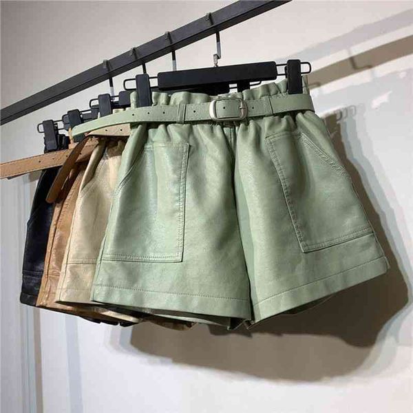 summer high waist faux leather shorts women with pockets wide leg shorts femme casual ladies feminino, White;black
summer high waist faux leather shorts women with pockets wide leg shorts femme casual ladies feminino, White;black