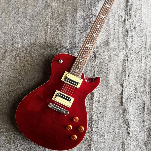 red electric guitar 6 strings with flame maple veneer,rosewood fretboard,customizable
red electric guitar 6 strings with flame maple veneer,rosewood fretboard,customizable