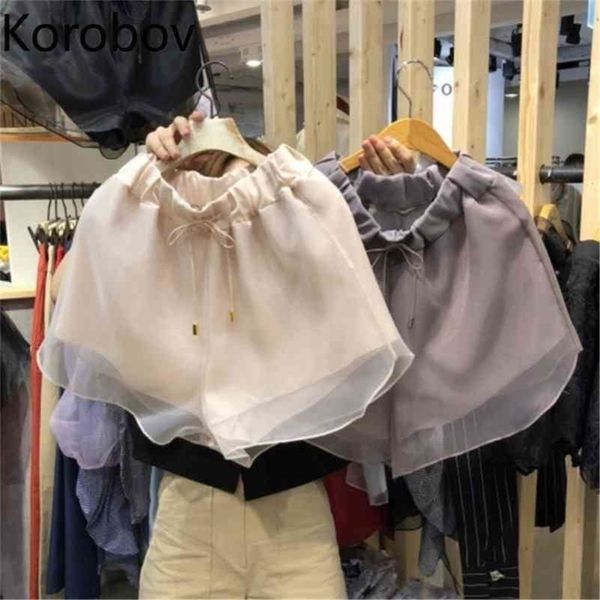 korobov high waist wide leg shorts feminino korean mesh patchwork loose 2 colors shorts summer new loose outwear 2b234 210430, White;black
korobov high waist wide leg shorts feminino korean mesh patchwork loose 2 colors shorts summer new loose outwear 2b234 210430, White;black