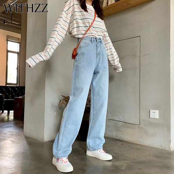 spring autumn loose light blue high waist denim straight wide leg trousers jeans women's
spring autumn loose light blue high waist denim straight wide leg trousers jeans women's