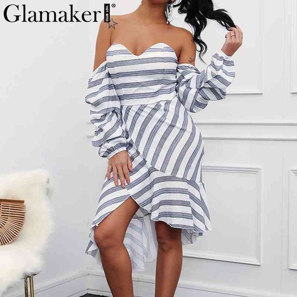 glamaker striped off shoulder dress women ruffle mermaid summer dress vestidos assymetric female wrap party beach dress new 210412, Black;gray
glamaker striped off shoulder dress women ruffle mermaid summer dress vestidos assymetric female wrap party beach dress new 210412, Black;gray