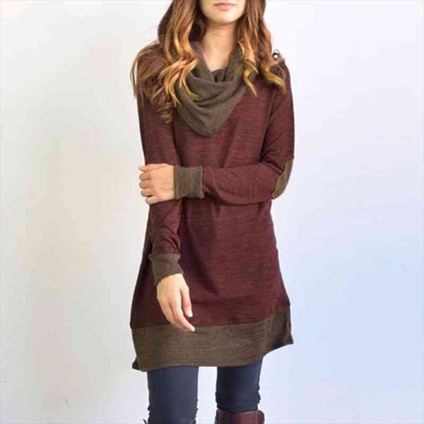 long sleeve patchwork pullover elbow women shirts patches cowl neck femme casual spring autumn blouse thin, White
long sleeve patchwork pullover elbow women shirts patches cowl neck femme casual spring autumn blouse thin, White