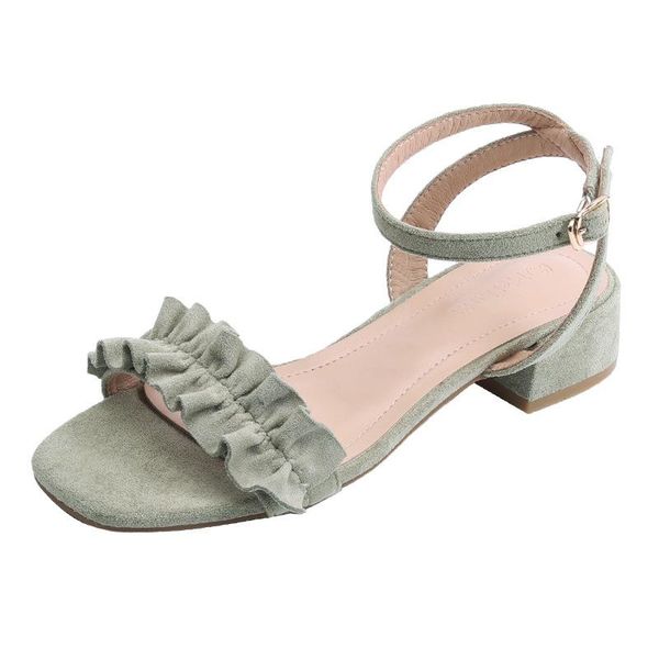 sandals ruffles flock open toe women buckle med high heels gladiator sandalias summer slingback square beach shoes femme, Black
sandals ruffles flock open toe women buckle med high heels gladiator sandalias summer slingback square beach shoes femme, Black