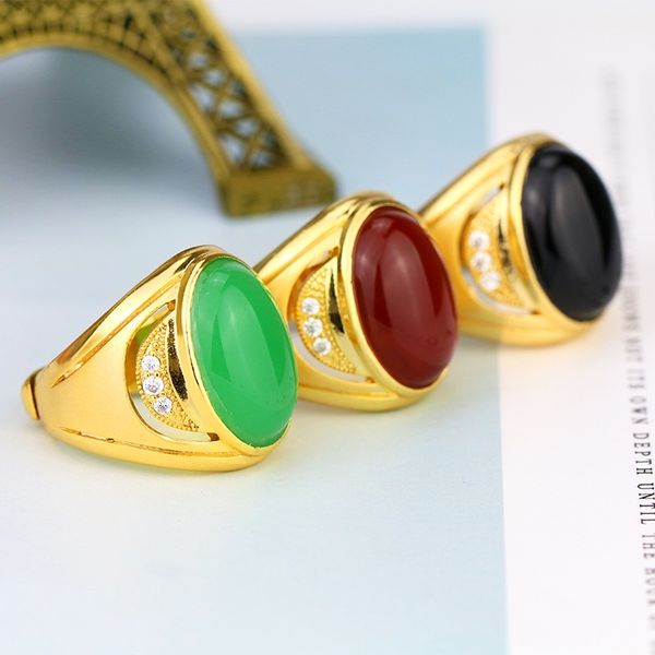 fashionable copper plated jewelry men's opening inlaid wide version dominee gold ring, Black
fashionable copper plated jewelry men's opening inlaid wide version dominee gold ring, Black