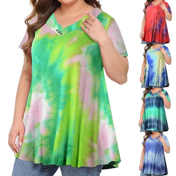 women's blouses & shirts women 5xl plus size tie-dye print v-neck blouse short sleeve pleated hem shirt femme summer female blusas, White
women's blouses & shirts women 5xl plus size tie-dye print v-neck blouse short sleeve pleated hem shirt femme summer female blusas, White