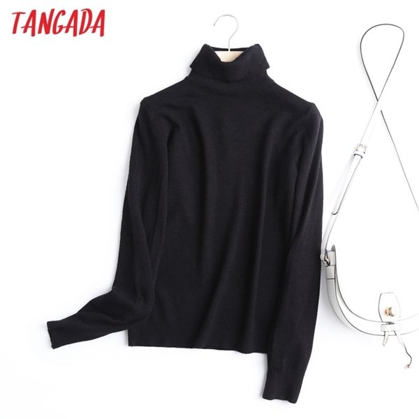 tangada chic women 100% wool turtleneck sweater vintage office ladies thin knitted jumper 6d06, White;black
tangada chic women 100% wool turtleneck sweater vintage office ladies thin knitted jumper 6d06, White;black